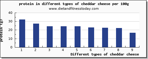 cheddar cheese protein per 100g